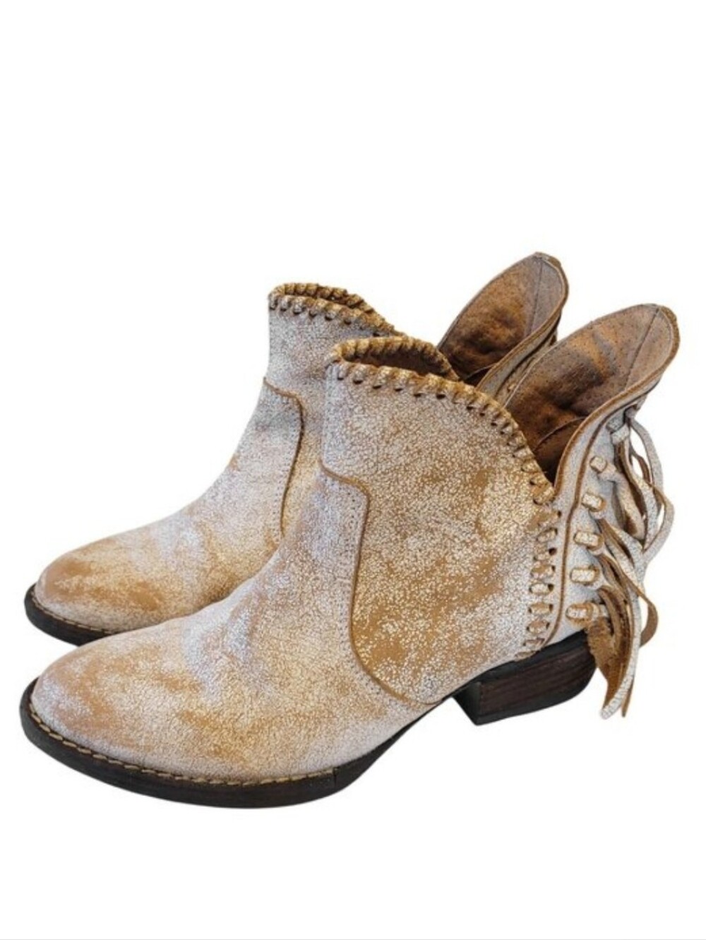 Circle G by Corral Distressed Fringe Shortie Ankle Boot